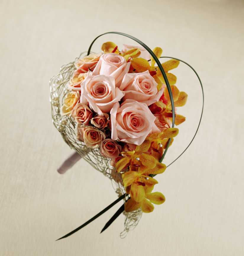 Peach Waterfall Bouquet