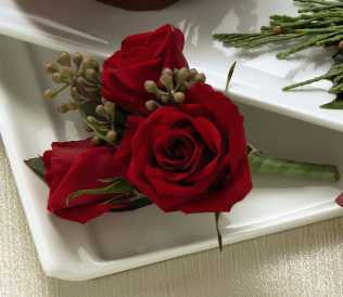Red Spray Rose Boutonniere