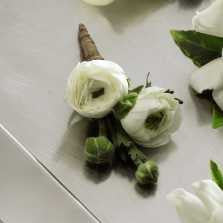 White Ranunculus Boutonniere