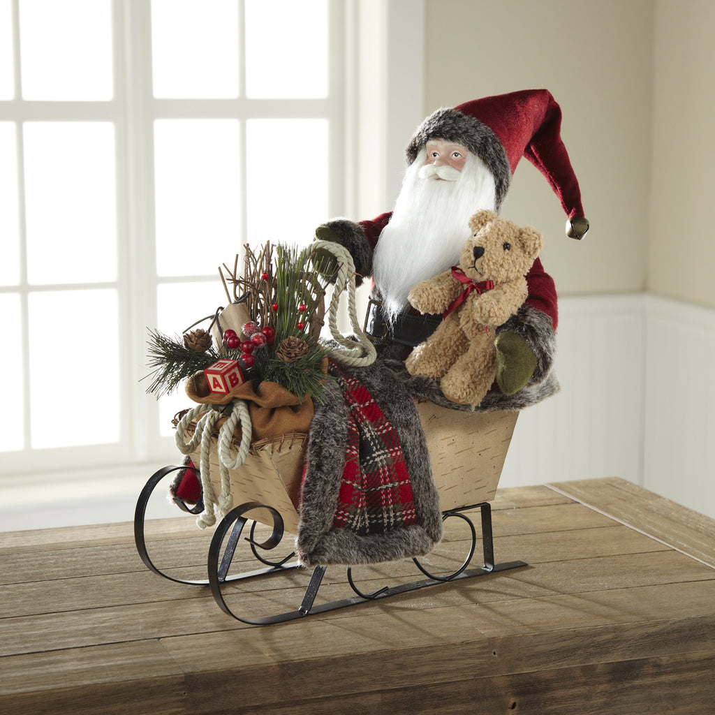 Woodland Santa Sleigh Home Accent