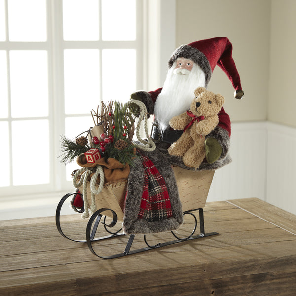 Woodland Santa Sleigh Home Accent