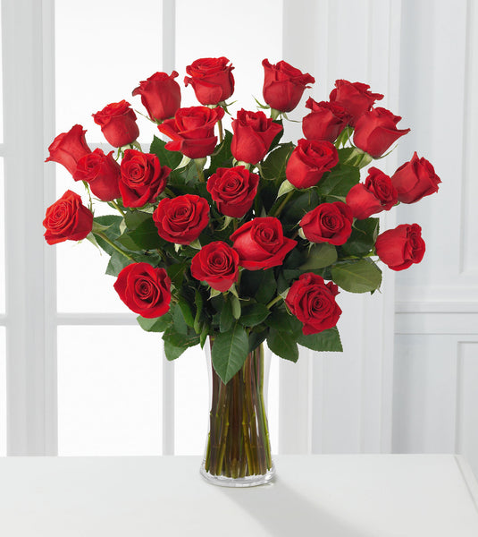 2 Dozen Red Roses with Vase