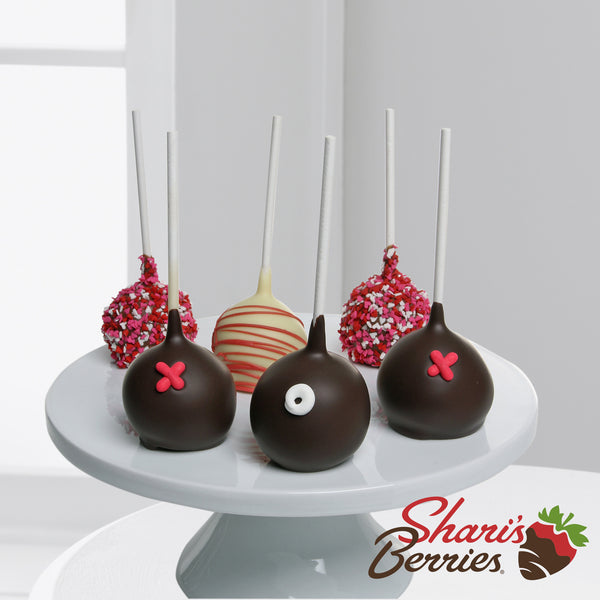 Shari's Berries™ Limited Edition Chocolate Dipped Happy Valentine Cake Pops - 6-piece