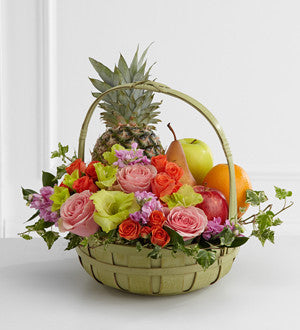 Rest in Peace Fruit & Flowers Basket