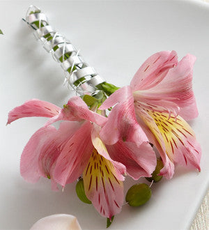 Pink Peruvian Lily Boutonniere