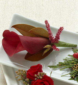 Red Calla Boutonniere