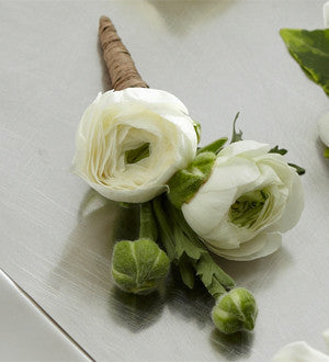 White Ranunculus Boutonniere