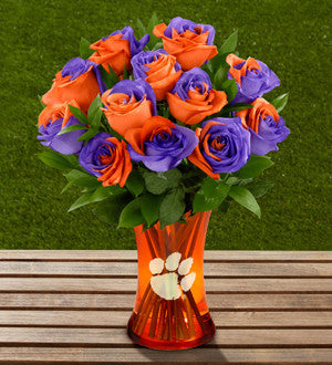 Clemson University Tigers Rose Bouquet - 12 Stems